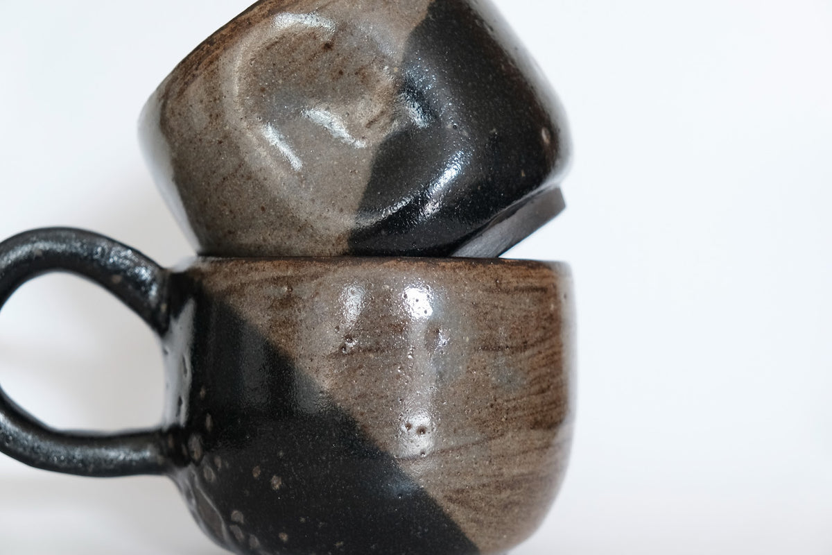 Imprinted Cup in Grey & Crater Black