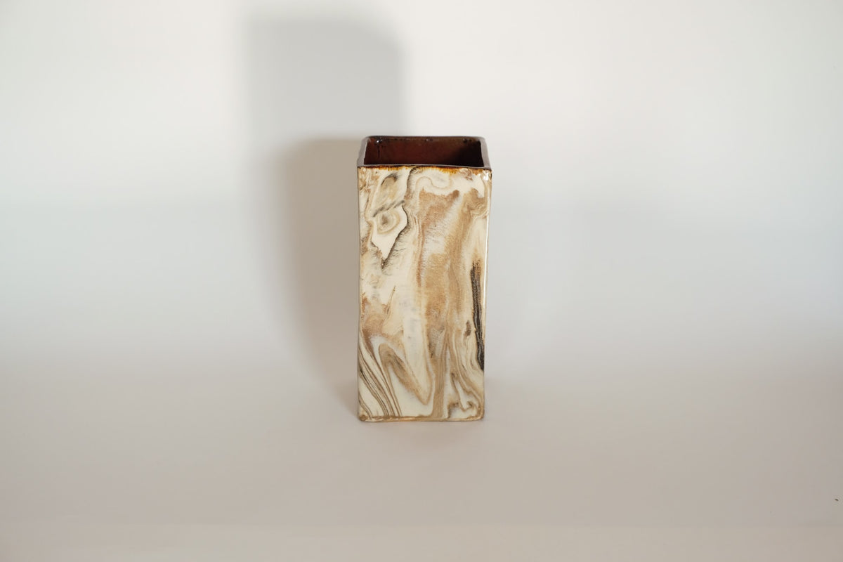 Slab Vase - Marbled Wood
