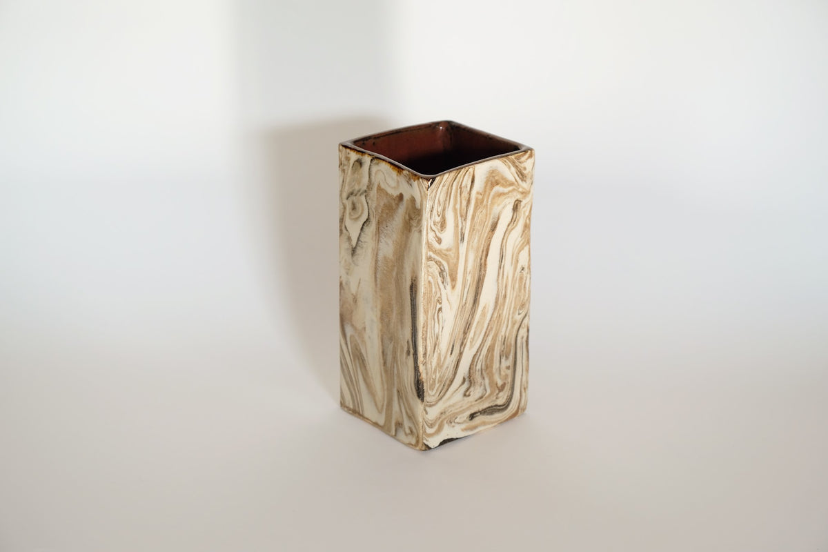 Slab Vase - Marbled Wood