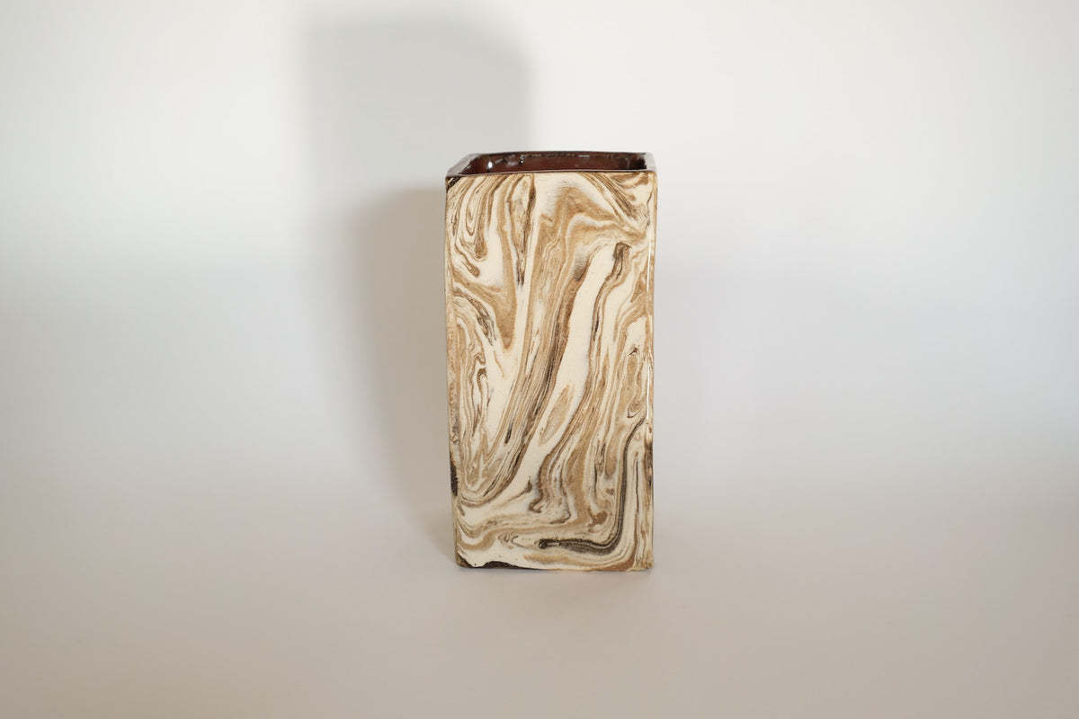Slab Vase - Marbled Wood