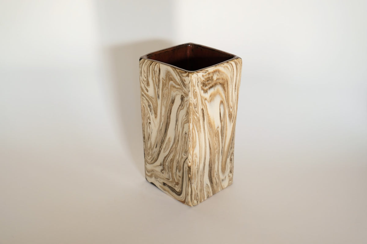 Slab Vase - Marbled Wood