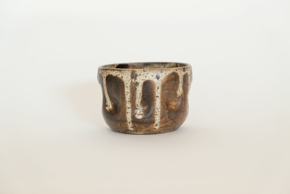 Imprinted Cup in Wood & Weathered Cream