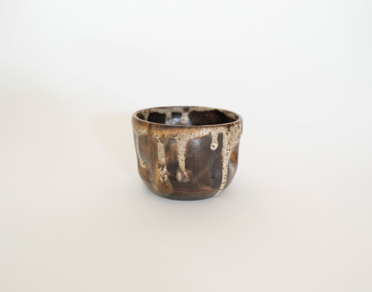 Imprinted Cup in Wood & Weathered Cream