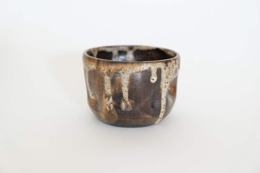 Imprinted Cup in Wood & Weathered Cream