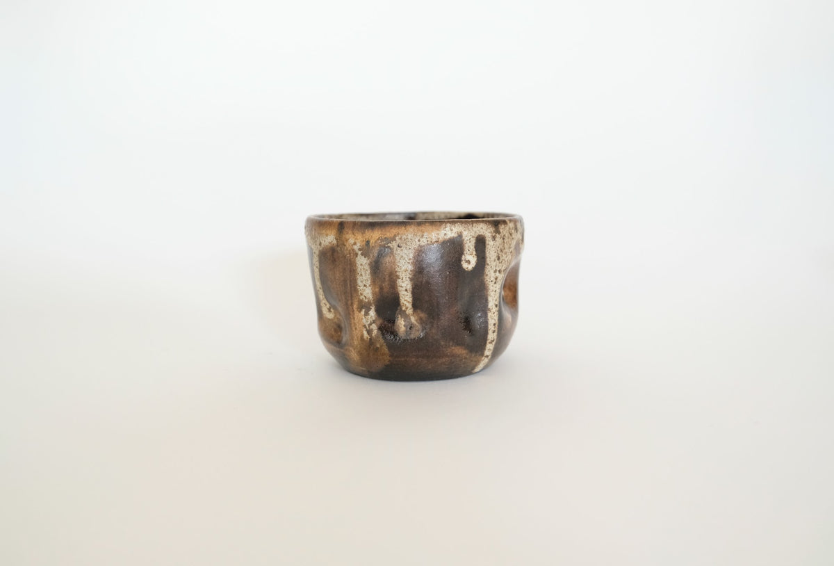 Imprinted Cup in Wood & Weathered Cream